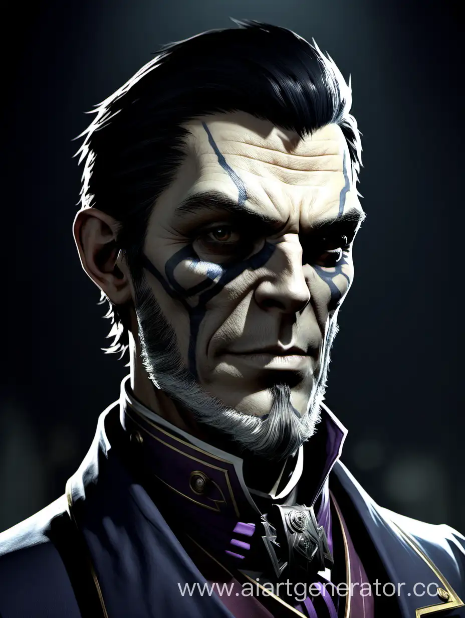 Citizen of Dunwall, Dishonored game art style, Cedric Peyravernay, portrait