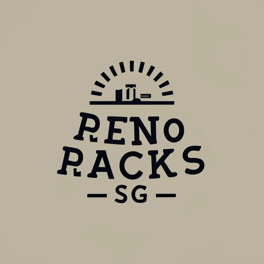 logo, Racks, with the text "RenoandRacks.SG", typography, be used in Construction industry