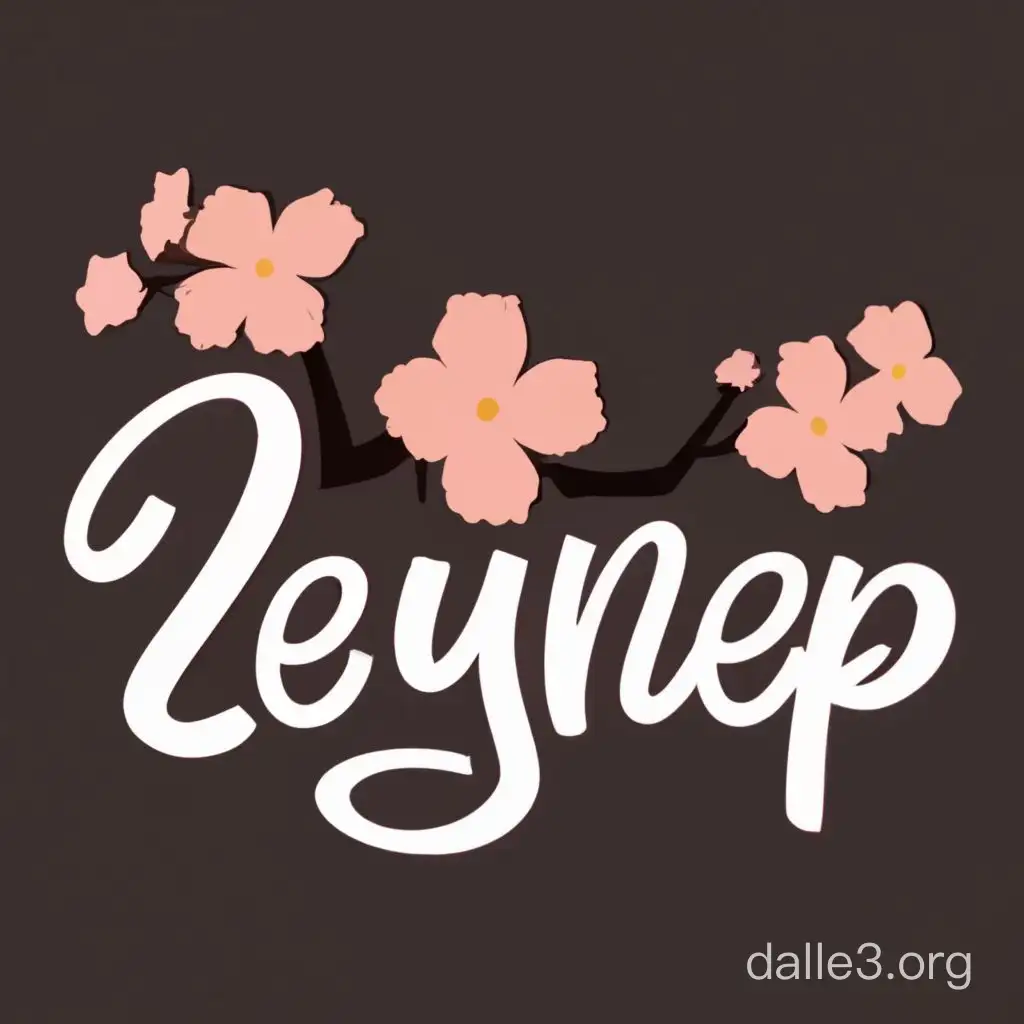 "zeynep" word logo with sakura