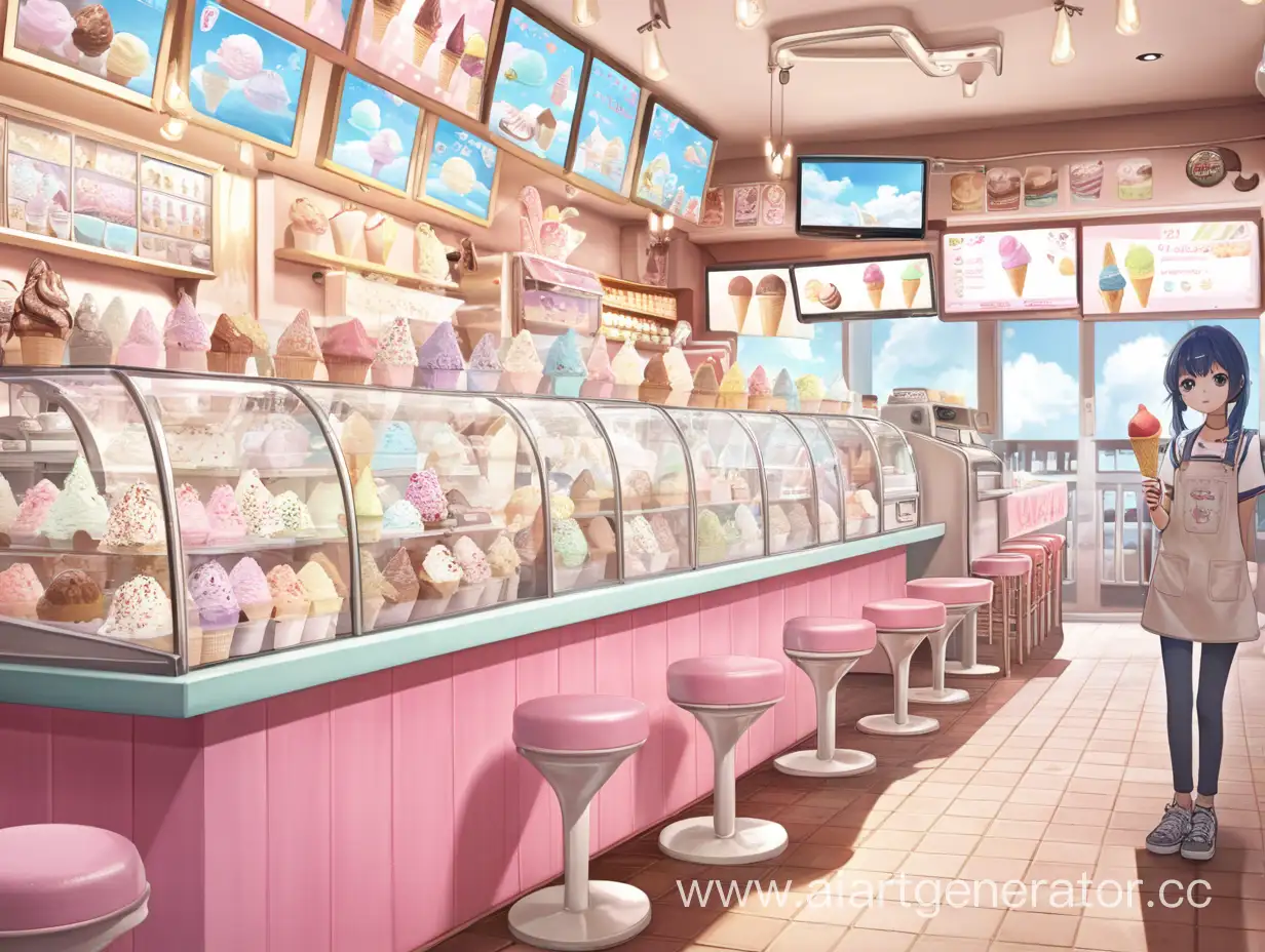 Магазин с мороженным. аниме