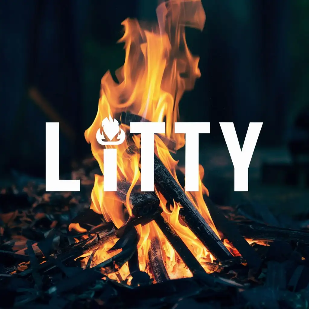 logo, FIRE, with the text "LITTY", typography