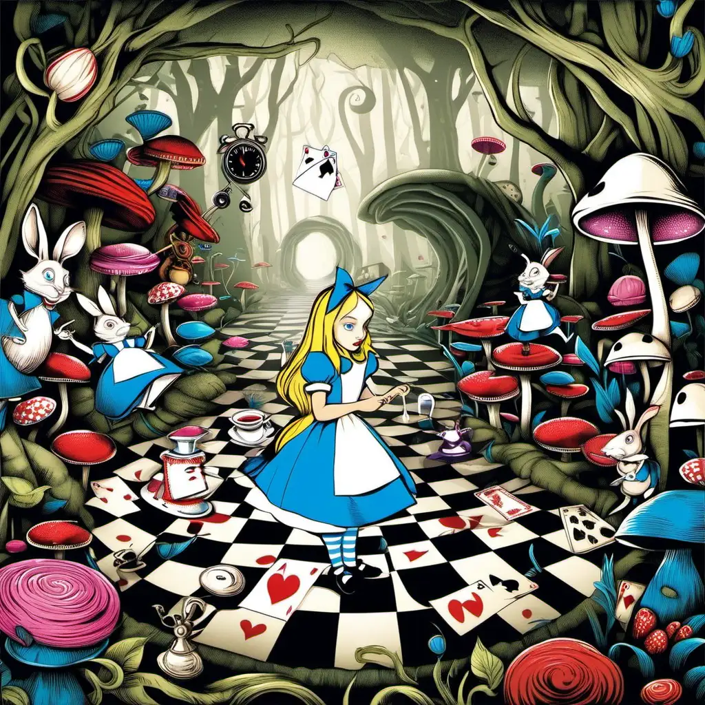 Whimsical Wonderland Adventure with Alice and Friends