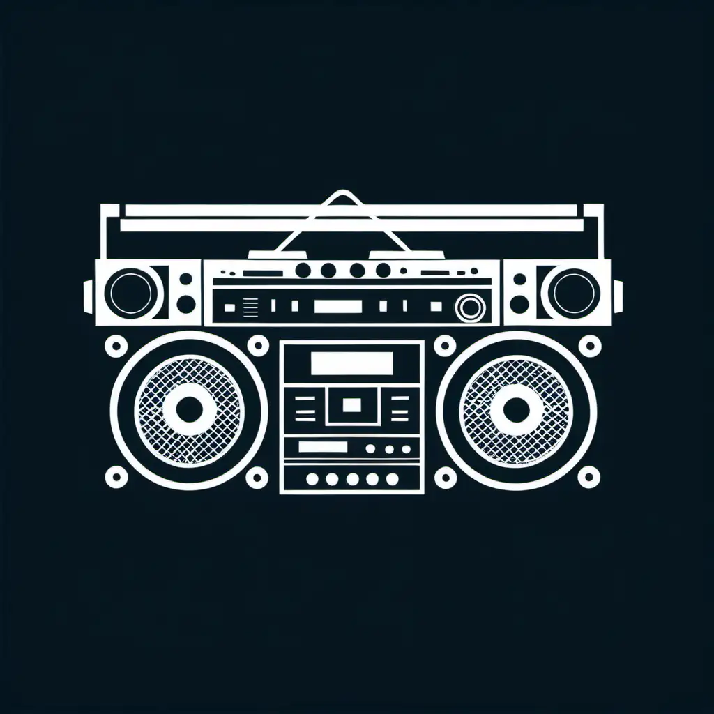  Boom box, stencil, minimalist, vector art, negative space 