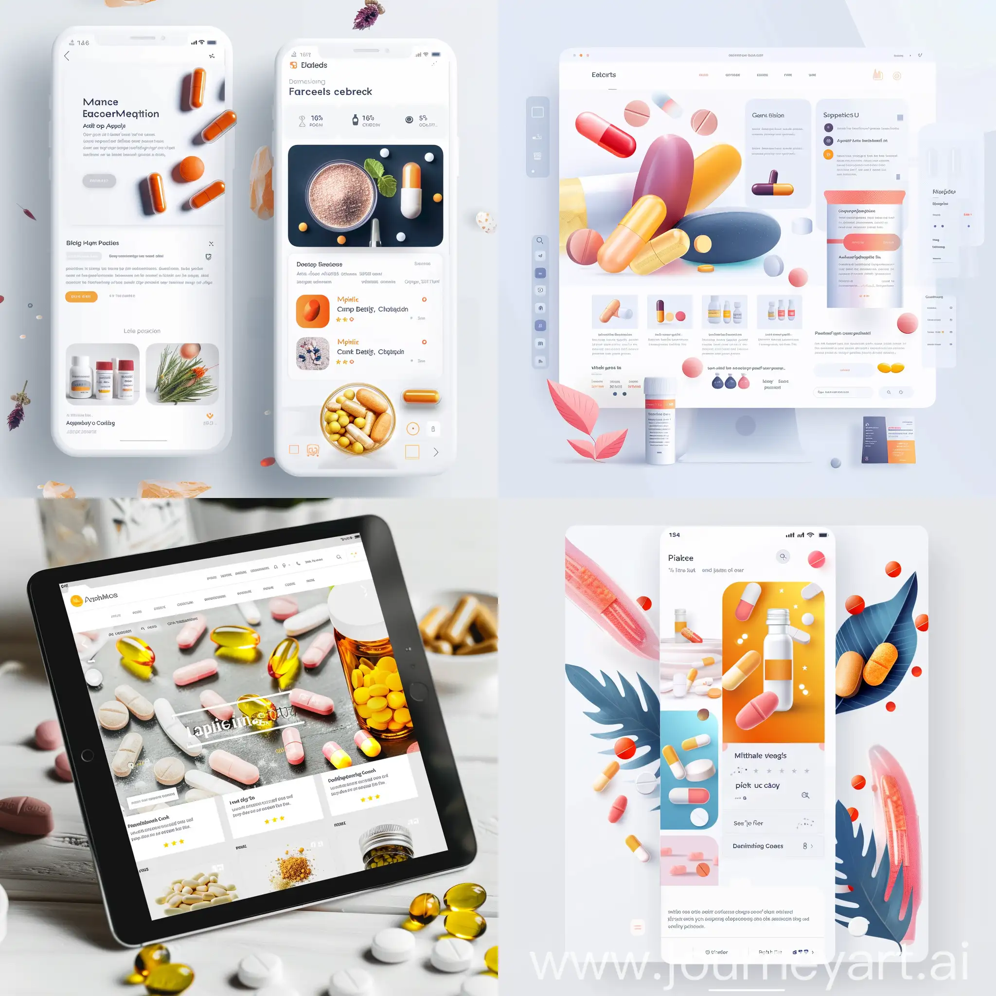 can you make ui for website which is the web platform for the users in which they can buy medicine, supplements etc regarding health and specially read the articles regarding health and fitness, medicine informations, beauty tips, skin care, latest products regarding on health like vitamins supplements, protein powder etc.