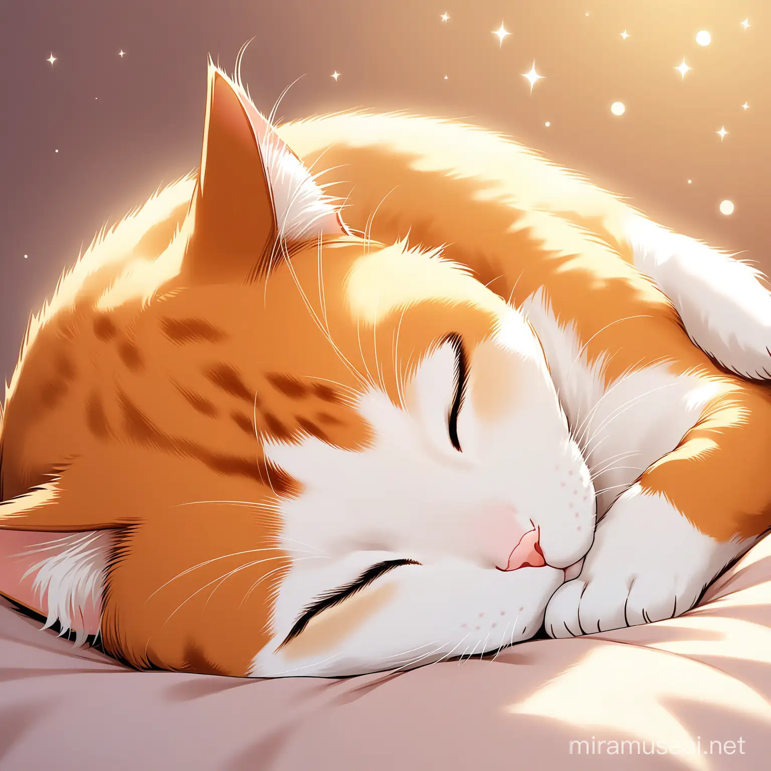 Tranquil Sleeping Cat in Sunlit Room