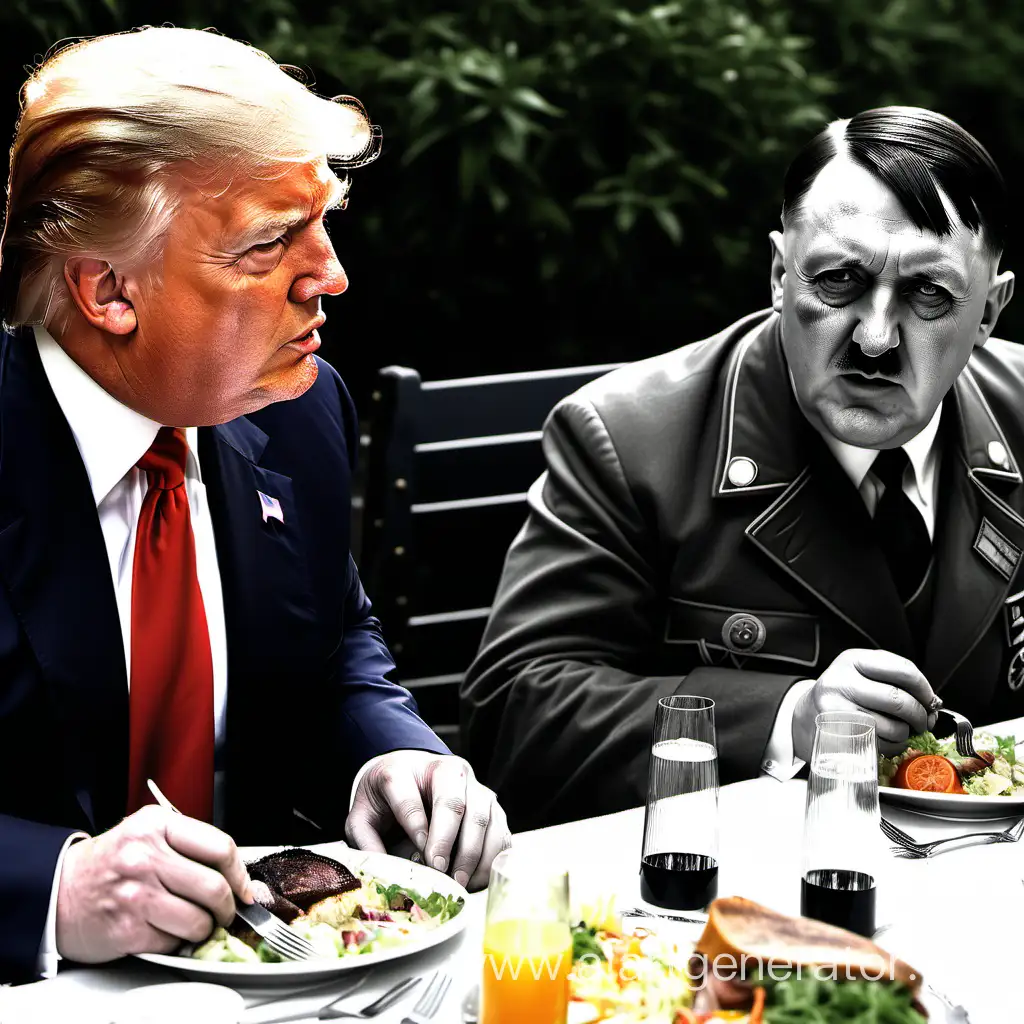 donald trump and adolf hitler having lunch