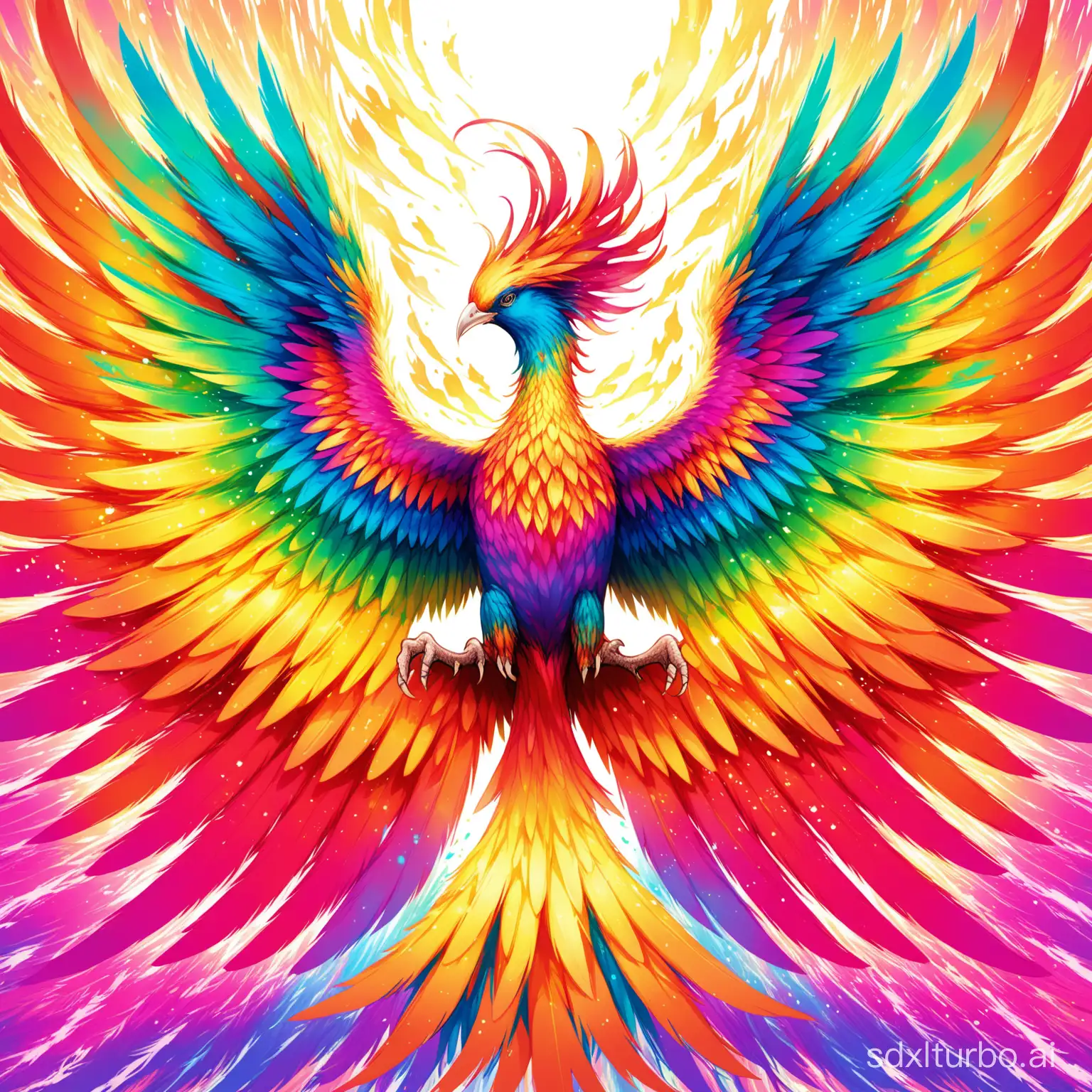 Majestic-Phoenix-in-Vibrant-Colors-with-Glittering-Plumage