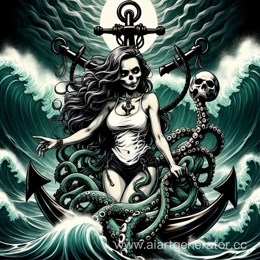 Girl-with-Anchor-and-Skull-in-Tentacle-Waves