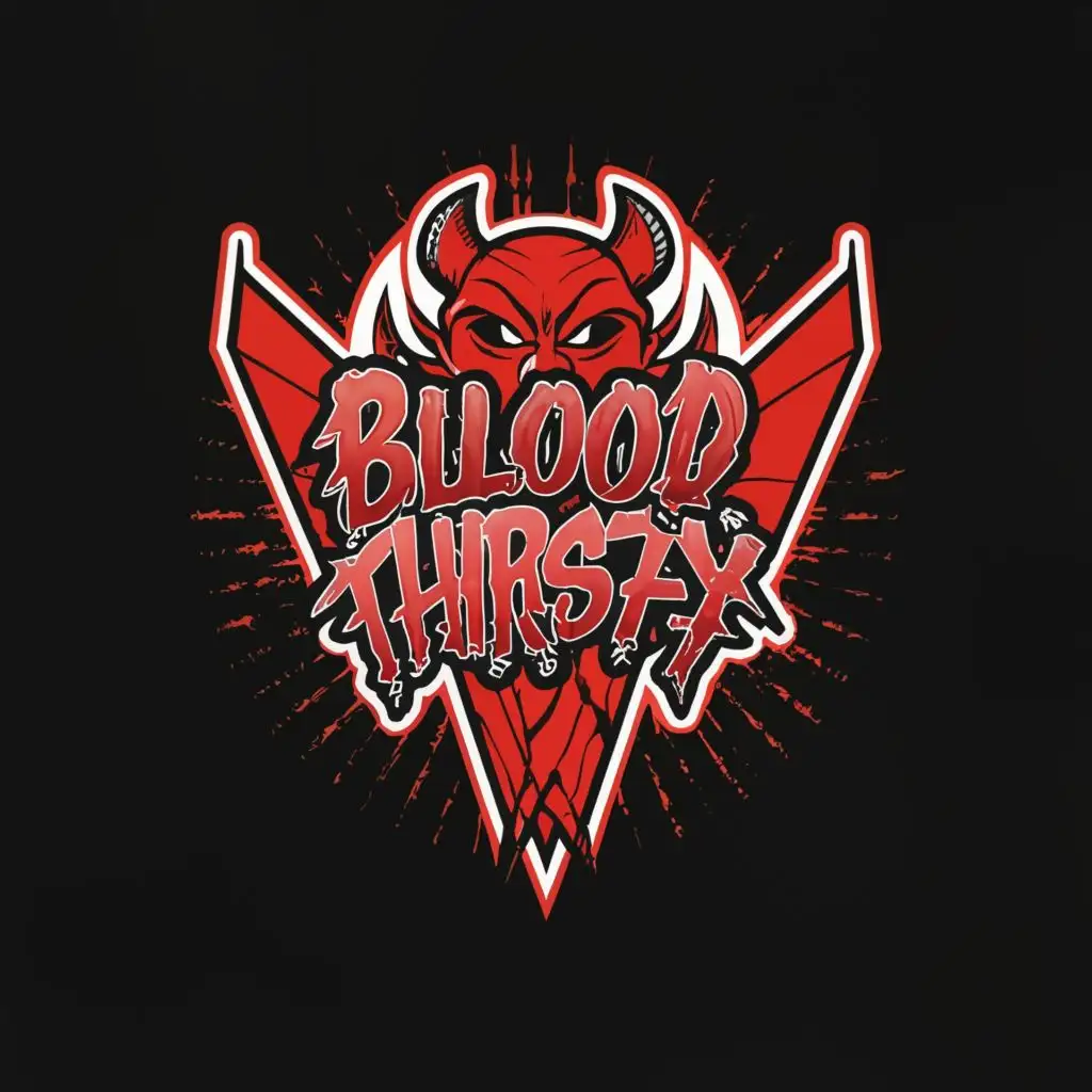 LOGO-Design-For-Blood-Thirsty-Bold-3D-Red-Super-Devil-with-Intimidating-Typography