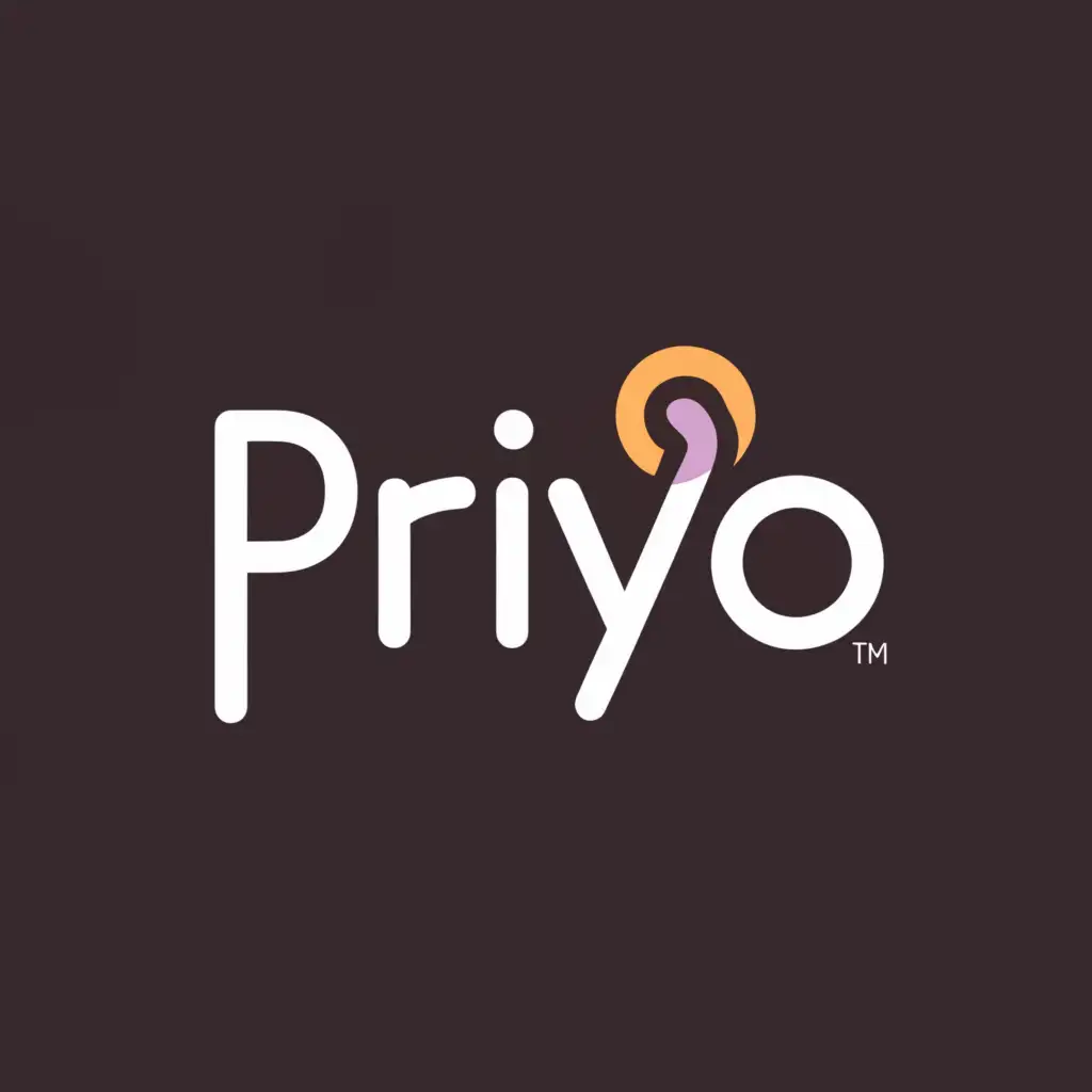 a logo design,with the text "Priyo", main symbol:text,Minimalistic,clear background