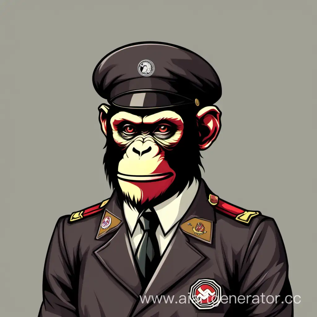аватарка для национал - социалистического сервера в дискорд под названием "обезьянник". Вместо человека сделай обезьяну