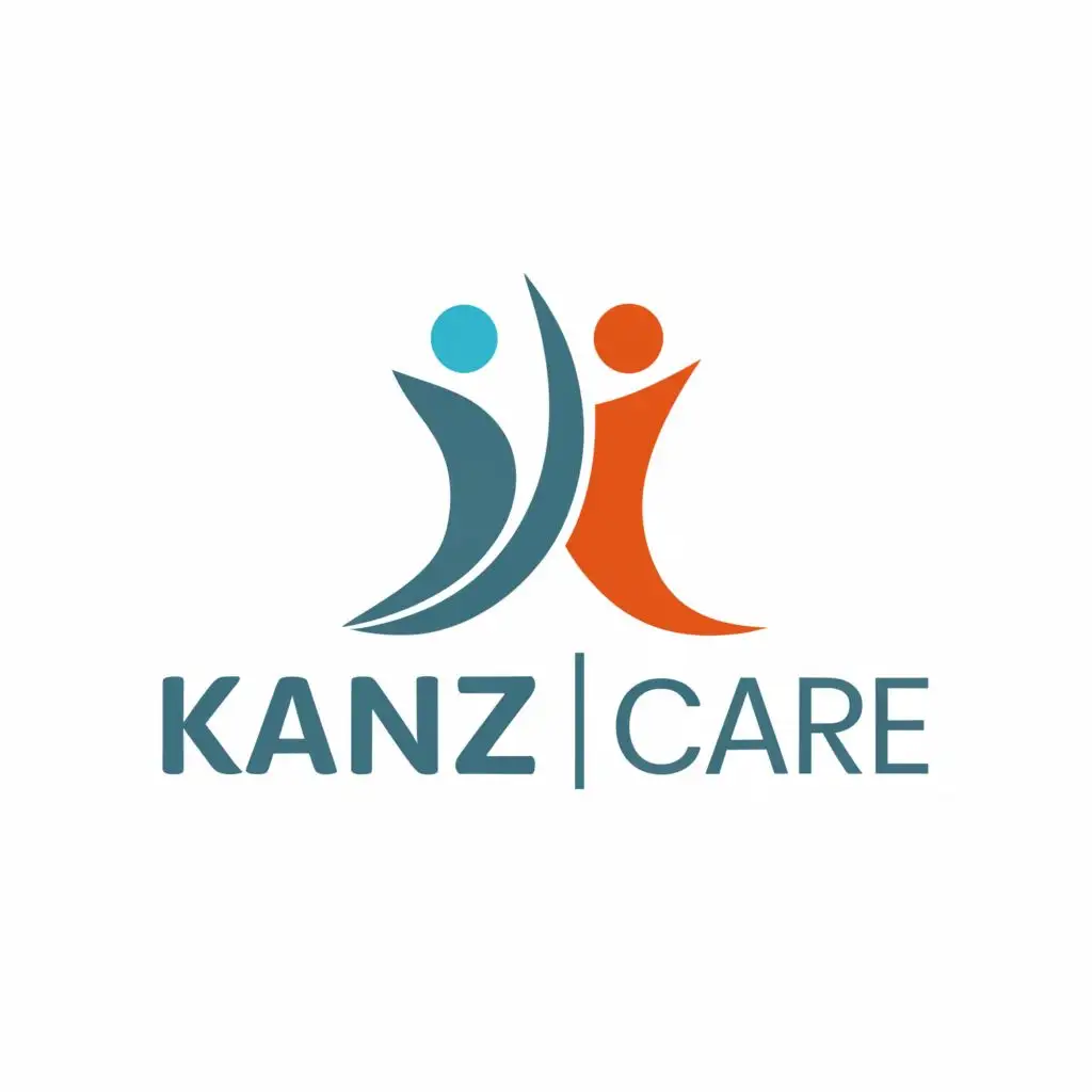 logo, embracing and compassion, with the text "Kanz Care", typography