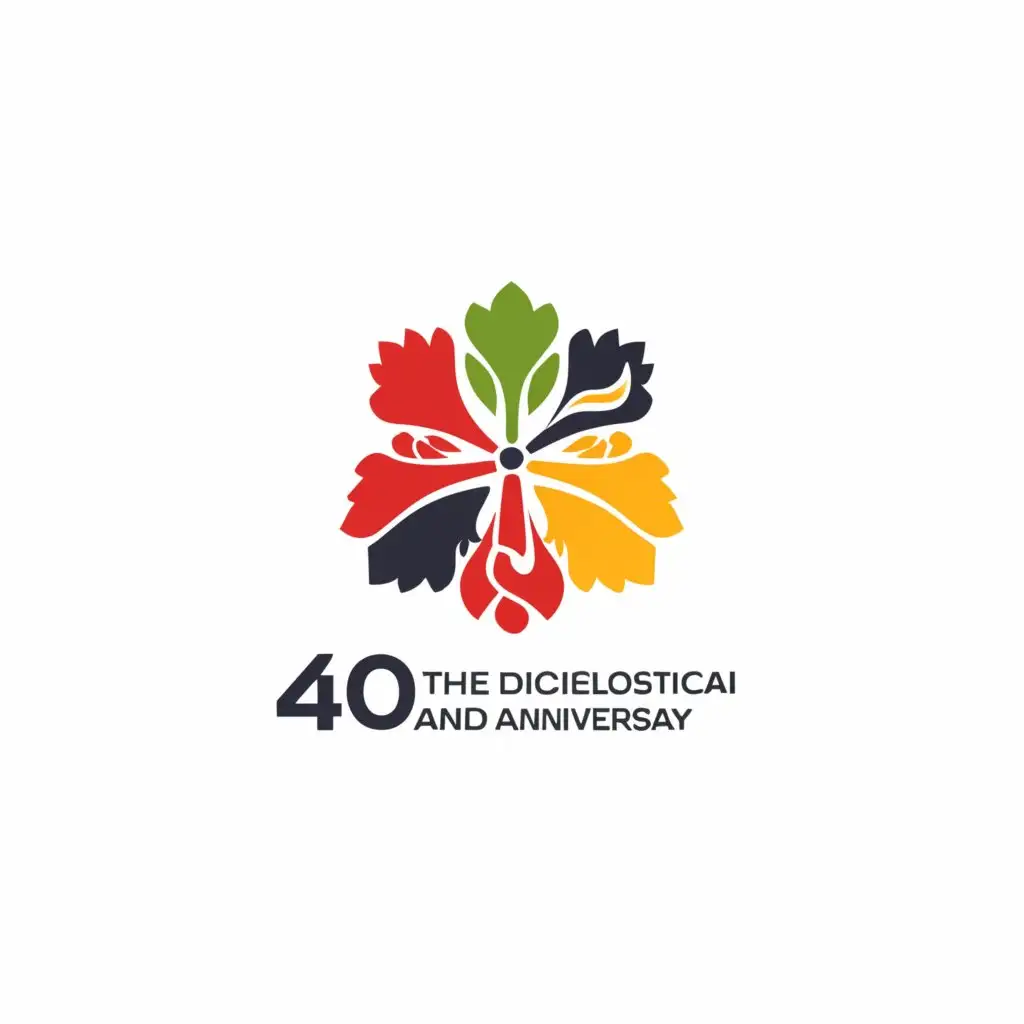 a logo design,with the text "40th diplomatic anniversary between Korea and Brunei", main symbol:hibiscus,Minimalistic,clear background