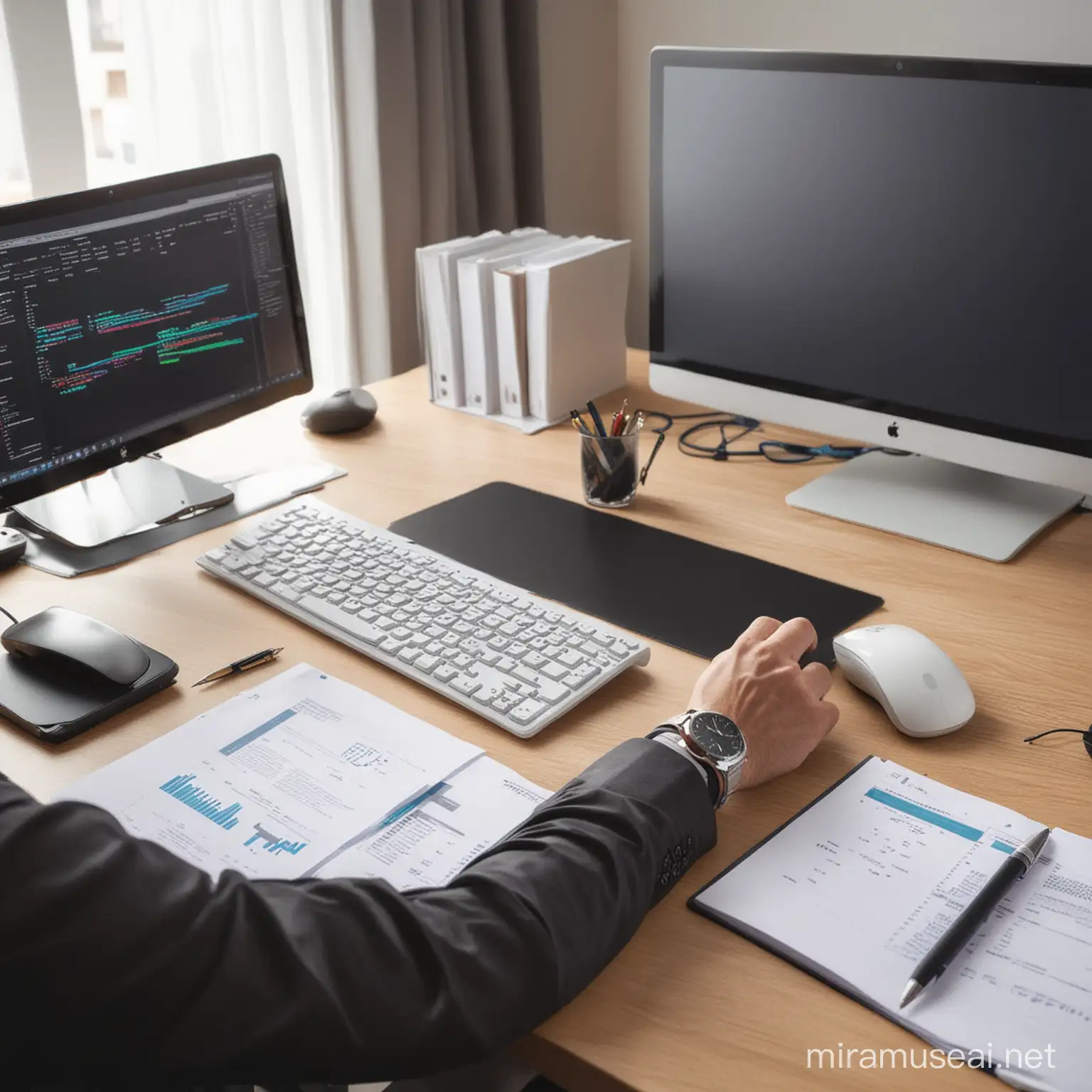 Modern Chartered Accountant Working on HighPerformance Computer