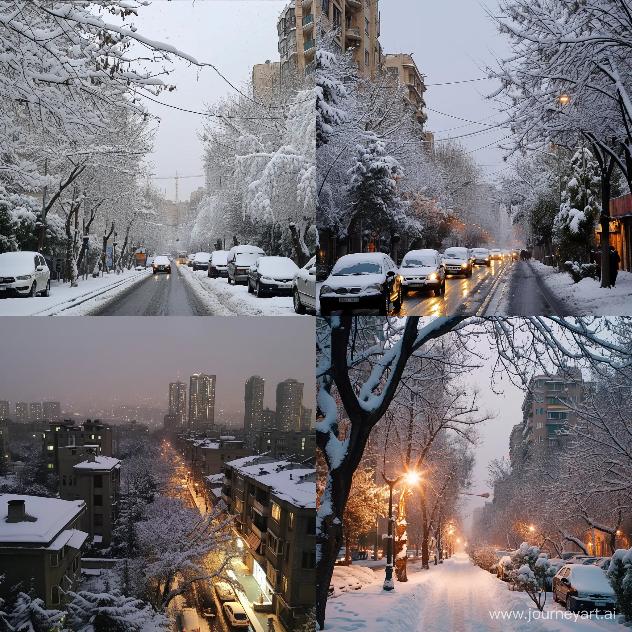 برف در شهر تهران