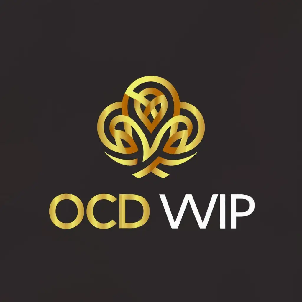 a logo design,with the text "OCD VVIP", main symbol:clover flower lucky GOLD,Moderate,clear background