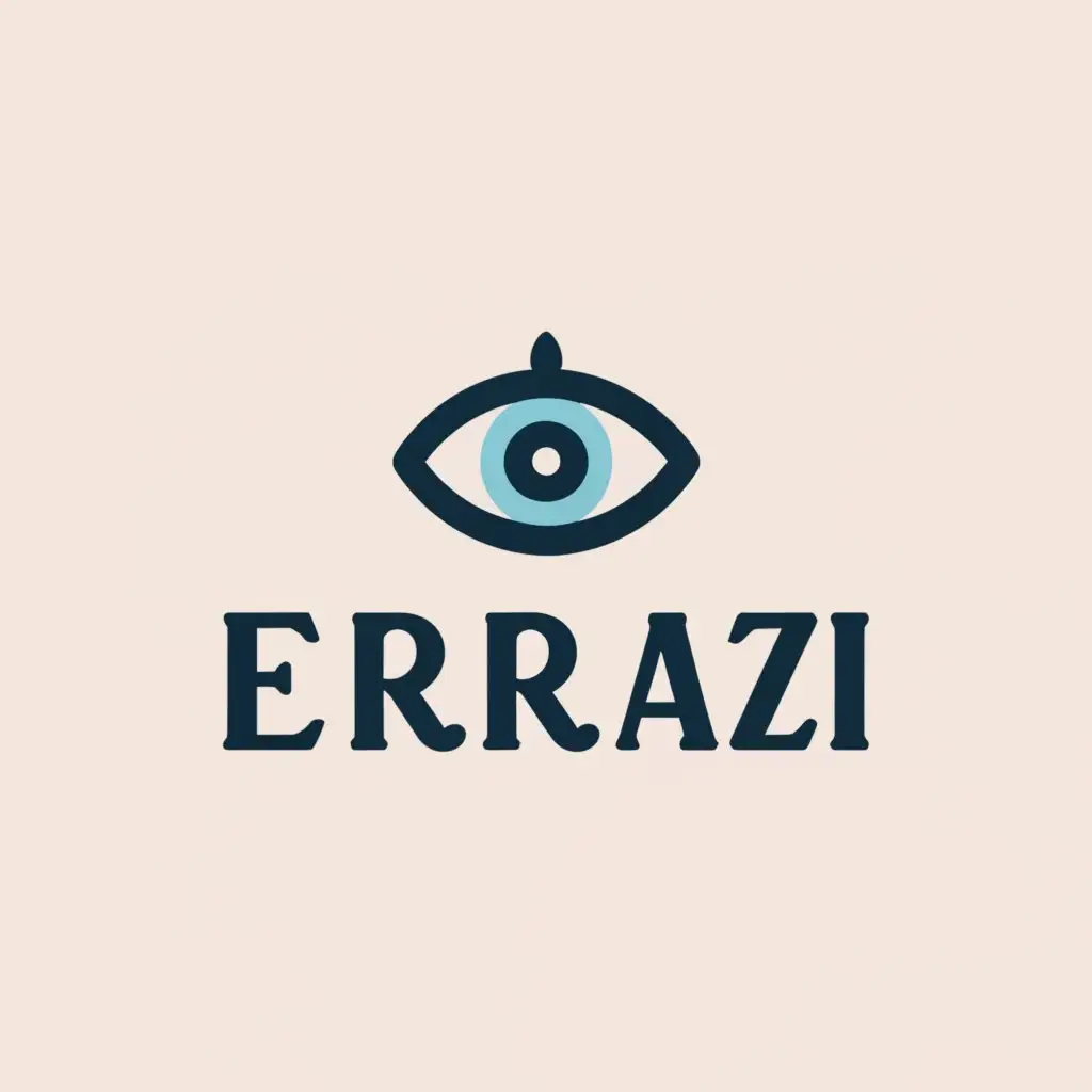 a logo design,with the text "Errazi", main symbol:Eye with drops,Moderate,clear background