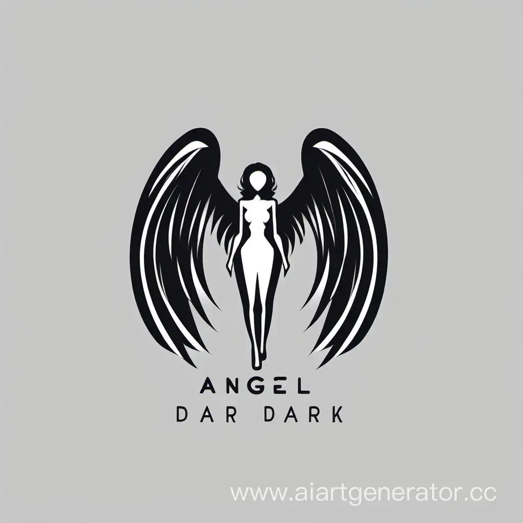 come up with a melancholic and minimalistic logo for a clothing brand called angel dark