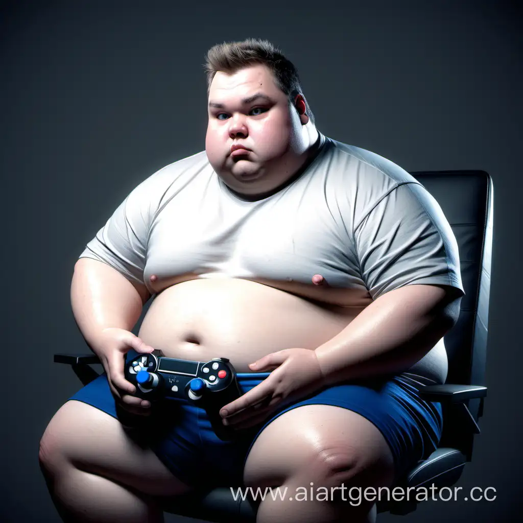 Жирный мальчик геймер