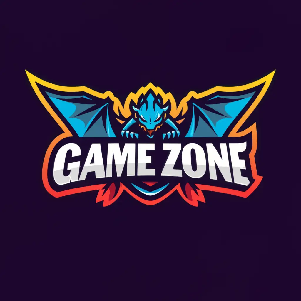 a logo design,with the text "GAME ZONE", main symbol:DRAGON,Moderate,clear background