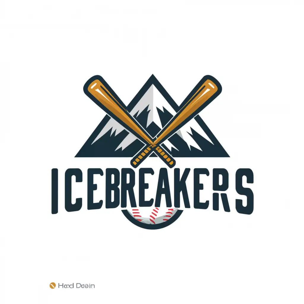 a logo design,with the text "Icebreakers", main symbol:baseball mountains,Moderate,be used in Sports Fitness industry,clear background