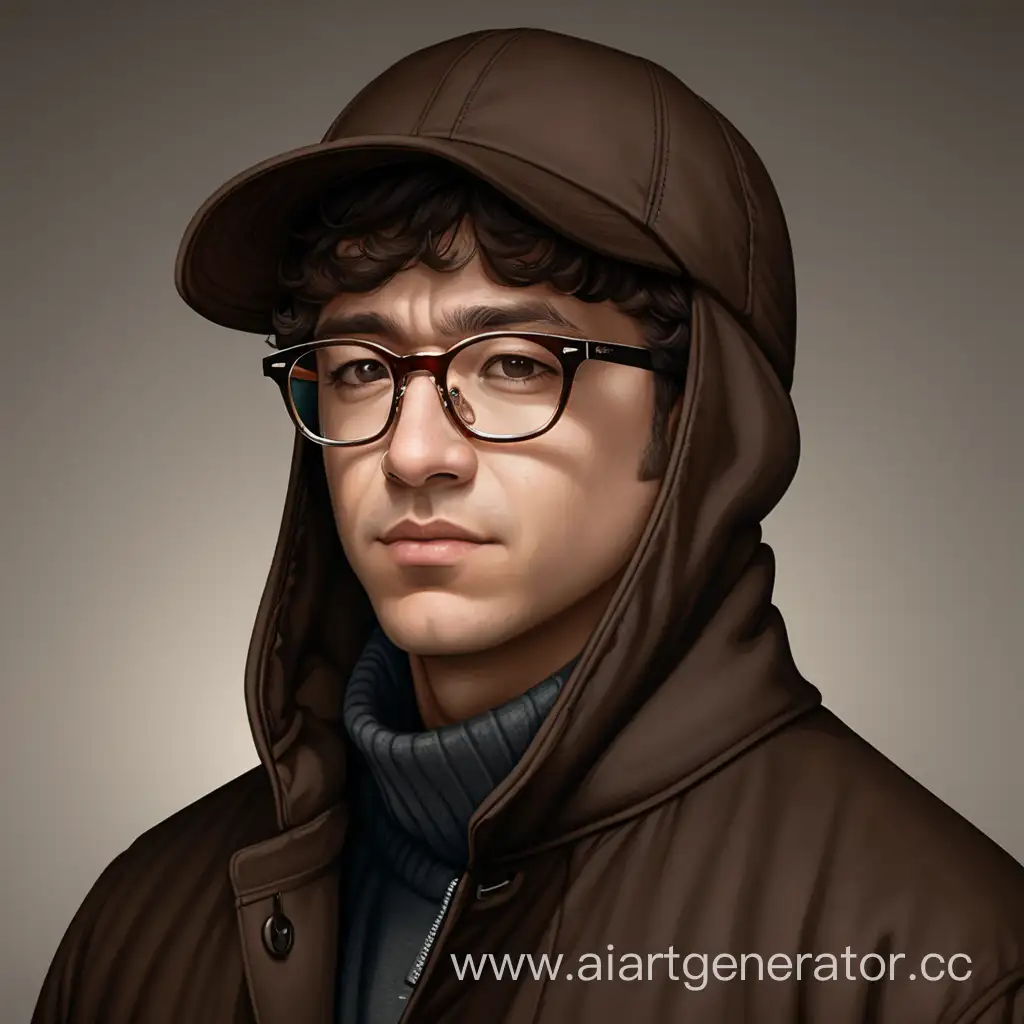 Stylish-Person-Wearing-Glasses-and-Brown-Coat-with-Hat