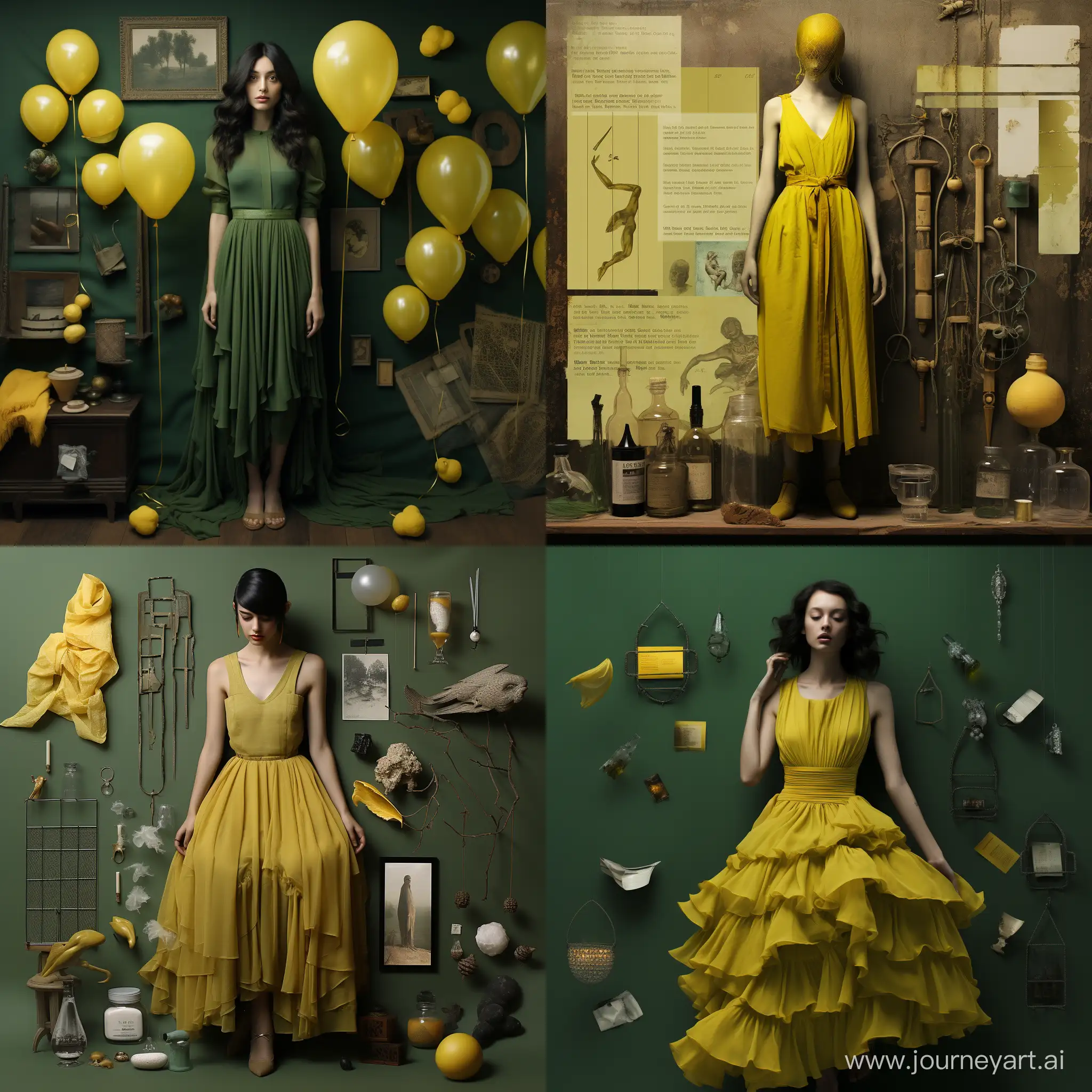 Elegant-YellowGreen-Dress-and-Accessories-Reference