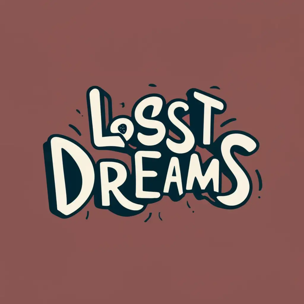 logo, loneliness, with the text "Lost Dreams", typography black color and Write differently