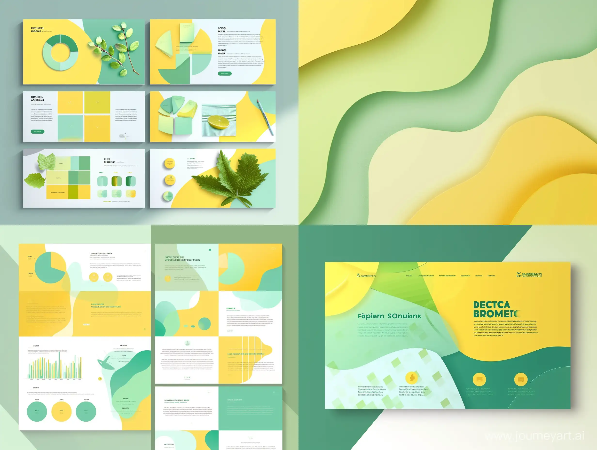 Pastel-YellowGreen-Presentation-Template-with-Geometric-Shapes-and-Floral-Accents