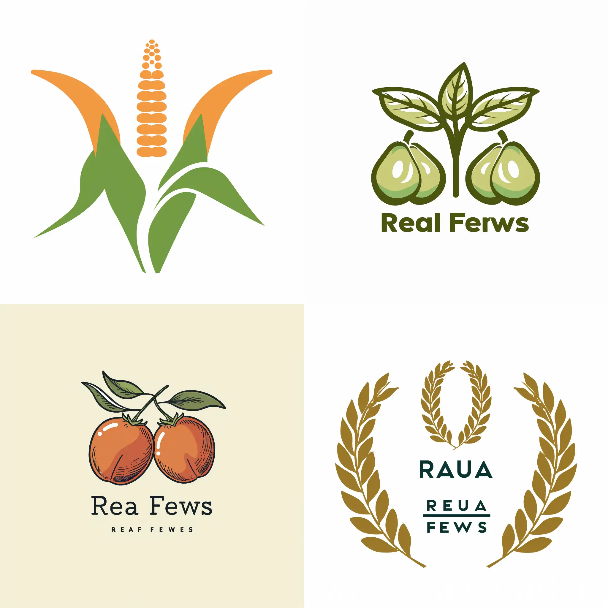 modern simplistic food company logo, named Real Farms