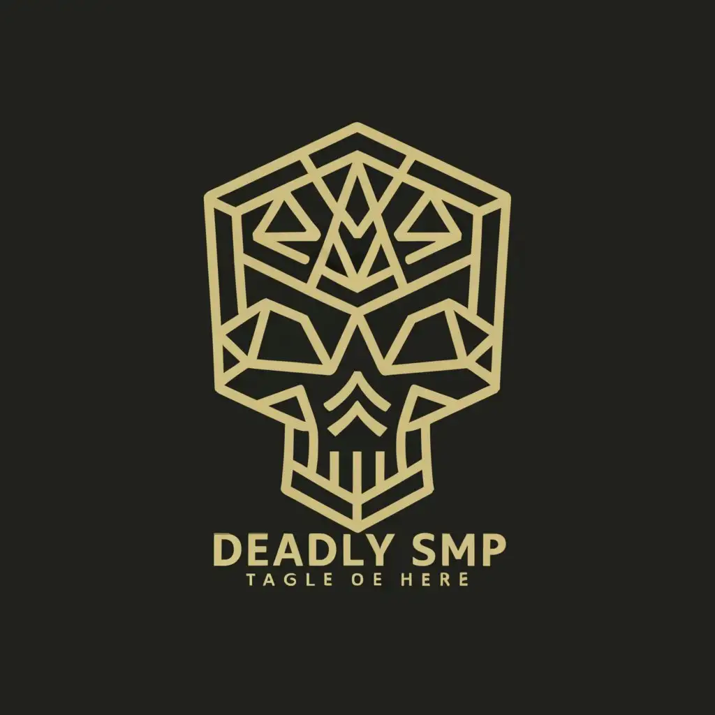 LOGO-Design-For-Deadly-SMP-Bold-Text-with-Lethal-Skull-Symbol-on-Clean-Background