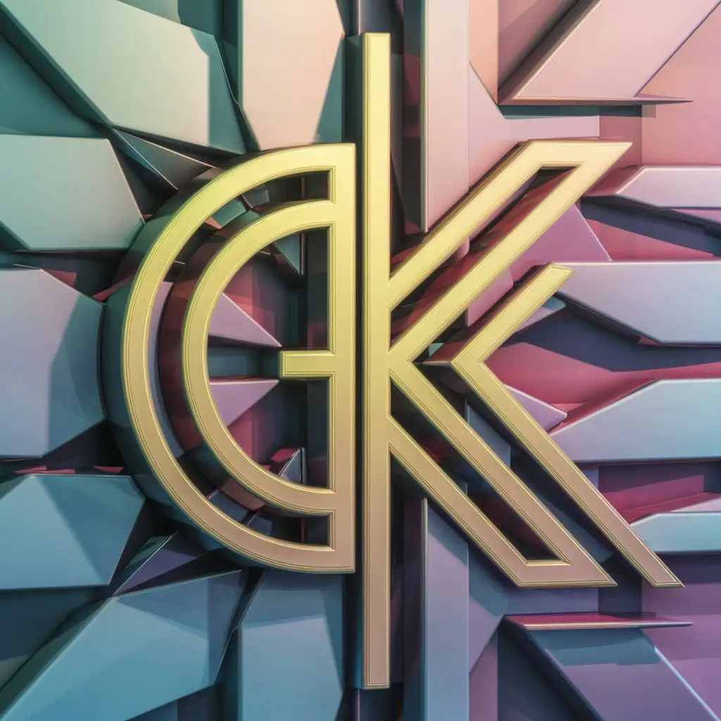 Stunning 3D Abstract GK Logo Design in Vibrant Colors