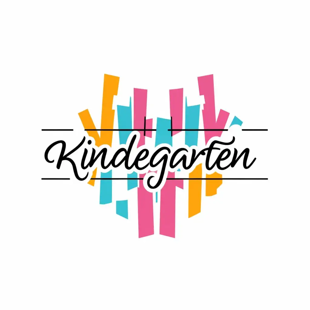 logo, 2 by 4 cm rectangular , , please spell correctly the logo name, with the text "Kindegarten", typography, be used in Finance industry