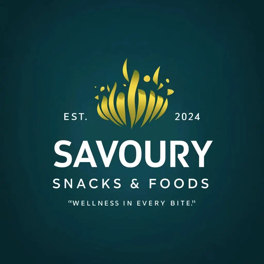 logo, Food & Snacks, Est. 2024, with the text "Savoury Snacks & Foods Limited", Slogan: "Wellness in Every Bite"