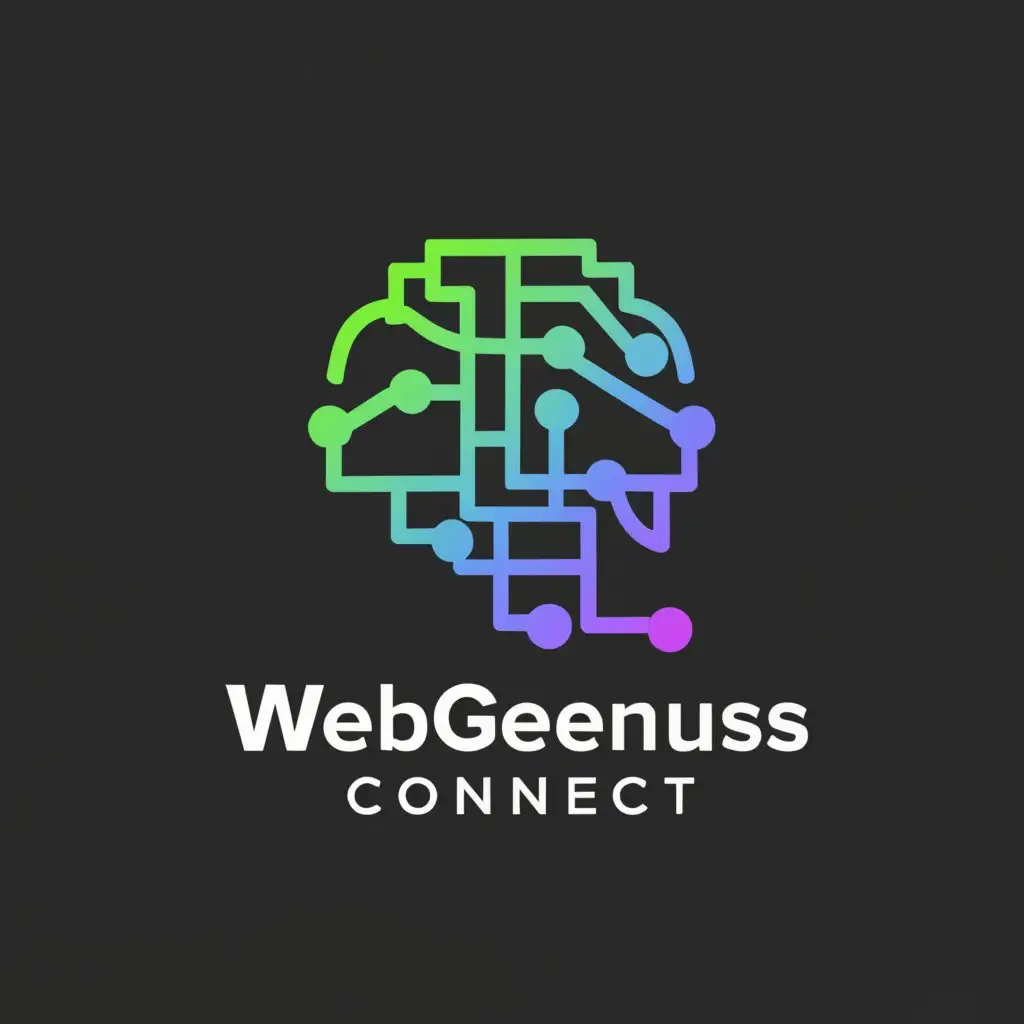 a logo design,with the text "WebGenius Connect", main symbol:Smart Solutions, Seamless Connections,Moderate,be used in Technology industry,clear background