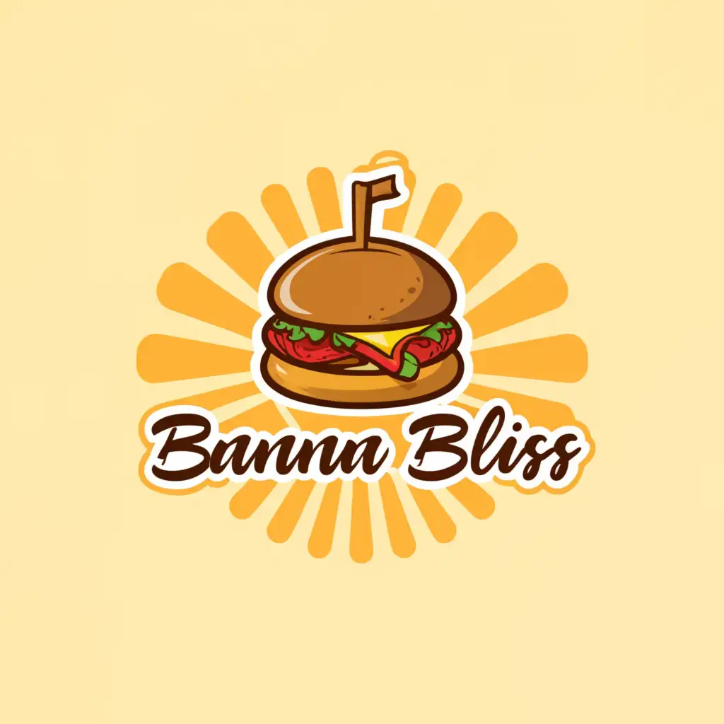 a logo design,with the text "Banana Bliss", main symbol:Banana Burger Patty,Moderate,be used in Restaurant industry,clear background