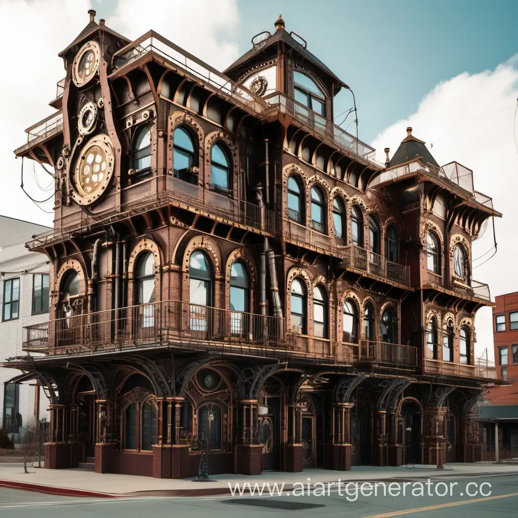 Steampunkstyle-Industrial-Building-with-Mechanical-Accents