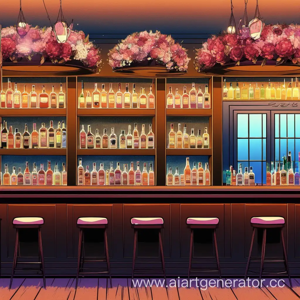 Vibrant-Floral-Atmosphere-at-a-Stylish-Bar