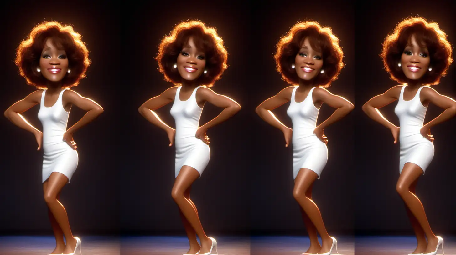 look alike Whitney Houston dancing full body pixar style