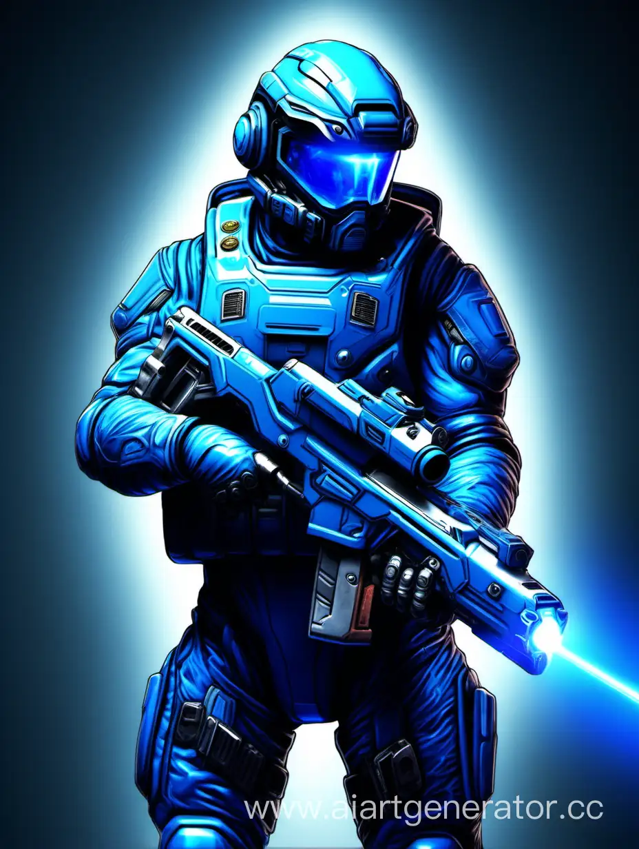 NANOTRASEN-Officer-in-Blue-Combat-Spacesuit-with-Laser-Revolver