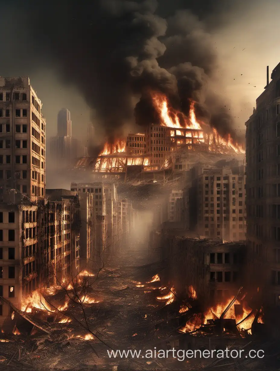Burning-Ruins-of-a-Modern-Metropolis-Desolation-and-Urban-Decay