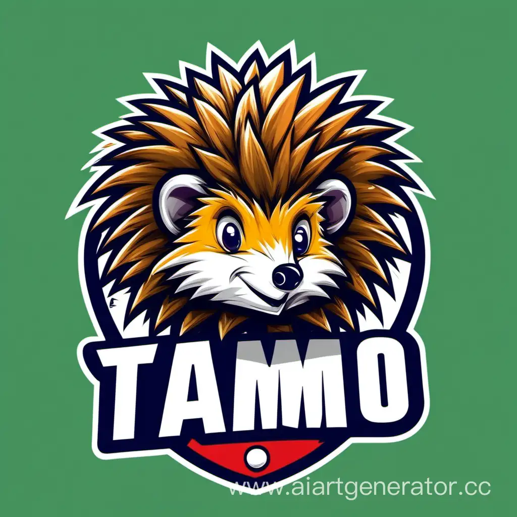 Логотип футбольной команды название Tamo Junto, талисман ЁЖ