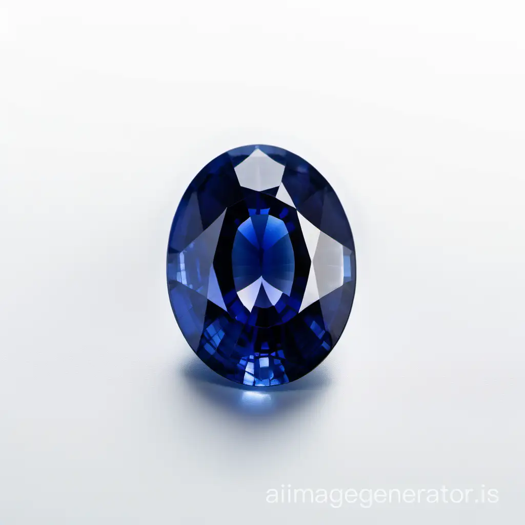 a blue sapphire oval shaped gem on a white background
