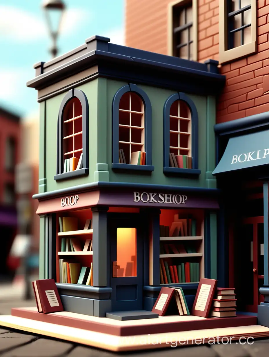 Stylized-Bookshop-Diorama-Display-for-Enchanting-Literary-Scenes