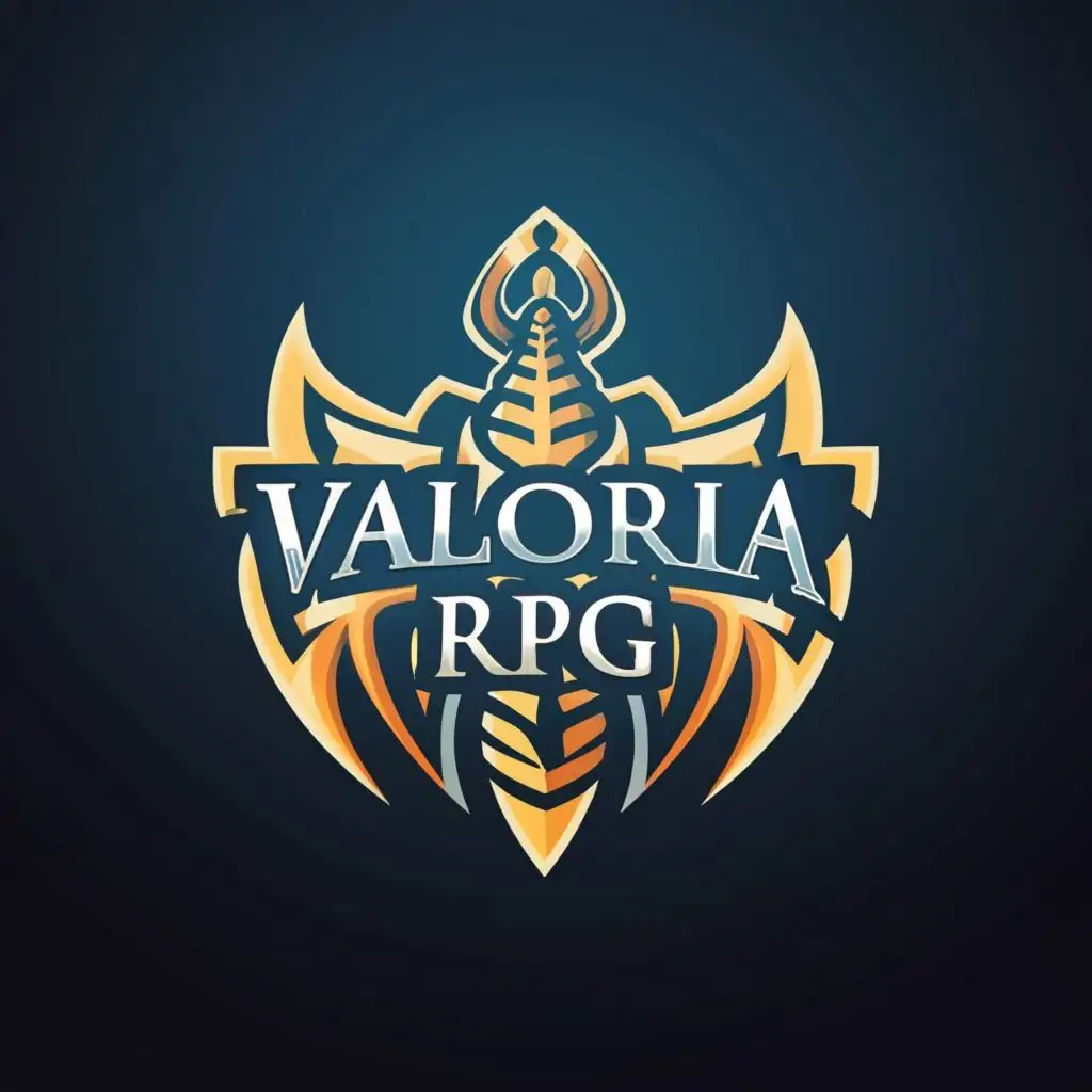 logo, a simple unique symbol, with the text "Valoria RPG", typography, be used in Technology industry