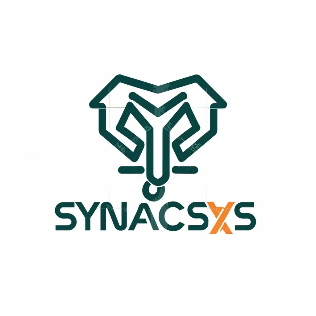 a logo design,with the text "SYNACKSYS", main symbol:ELEPHANT,Moderate,be used in Technology industry,clear background