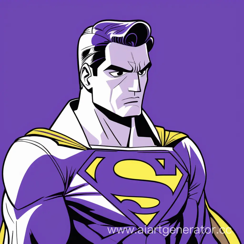 Contemplative-Cartoon-Superman-Lost-in-Thought-in-PurpleYellow-Tones