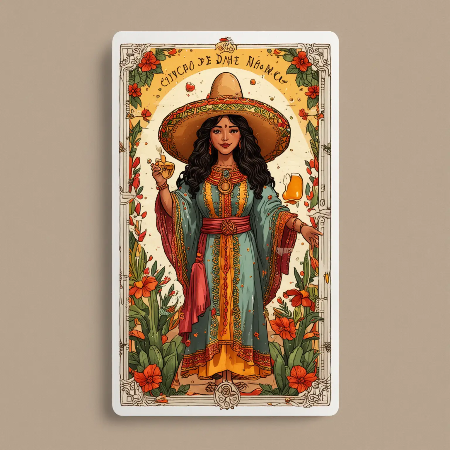 cinco de mayo tarot card with transparent background