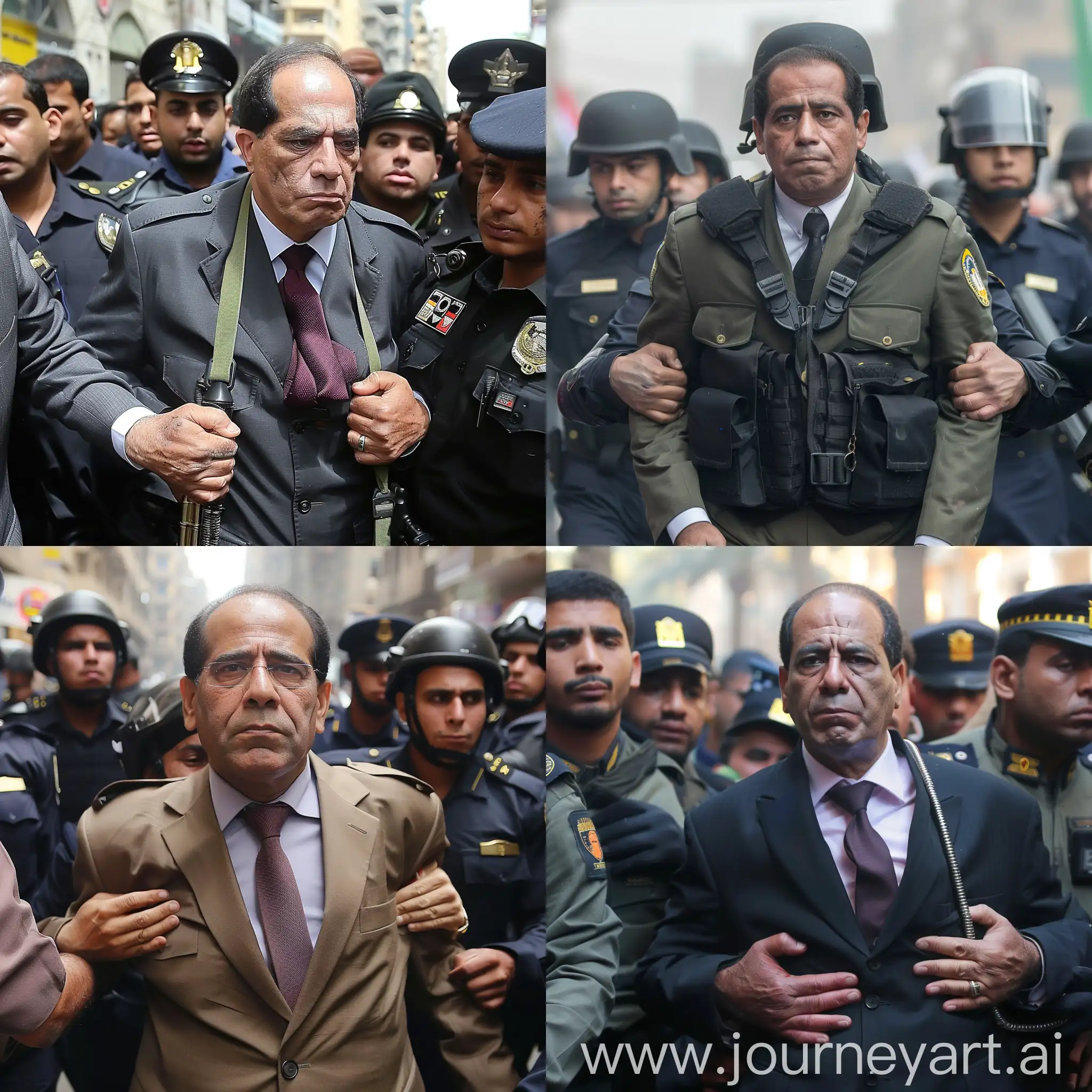 Abdel fattah el sisi getting arrested by Egyptian police