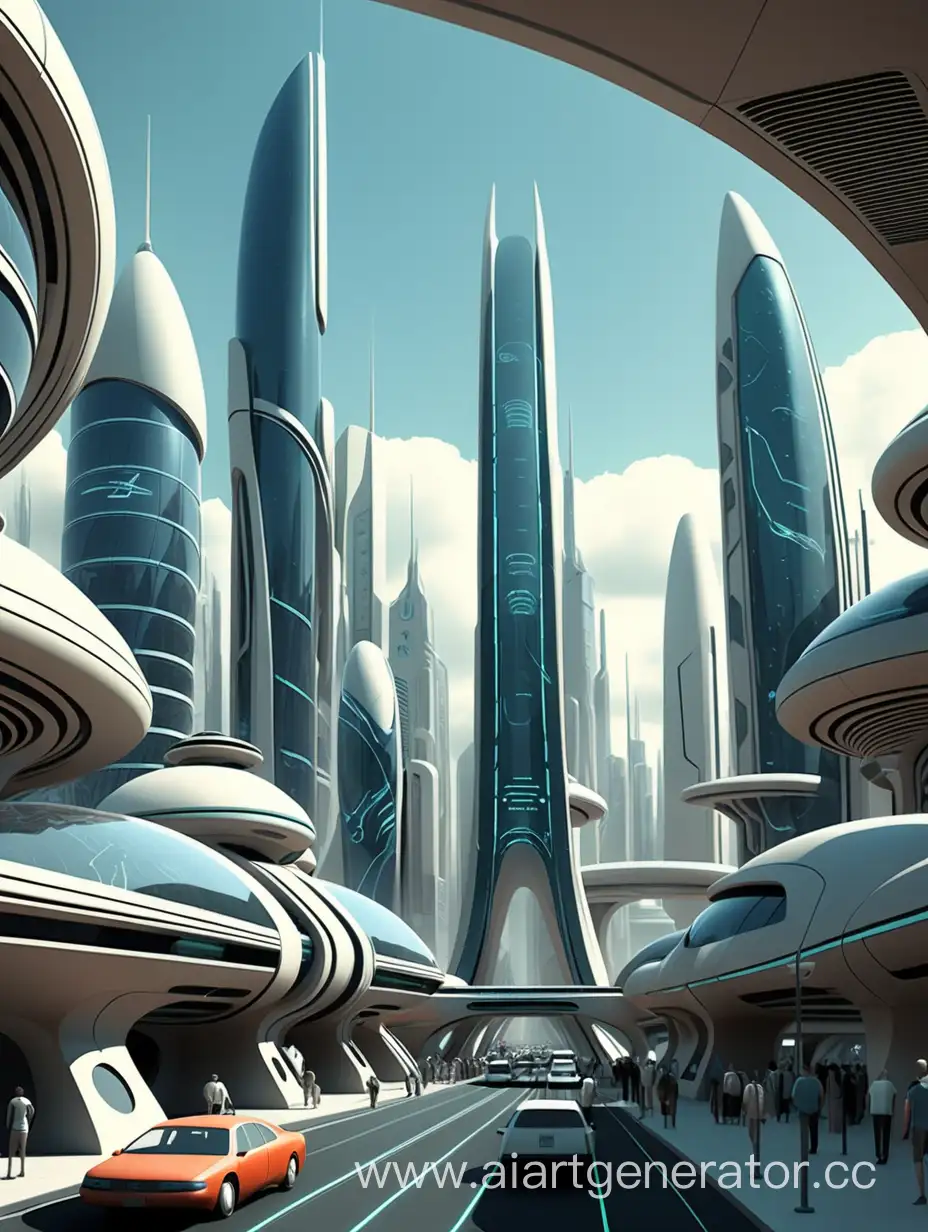 Futuristic-Cityscape-with-Hovering-Skyscrapers-and-Holographic-Displays